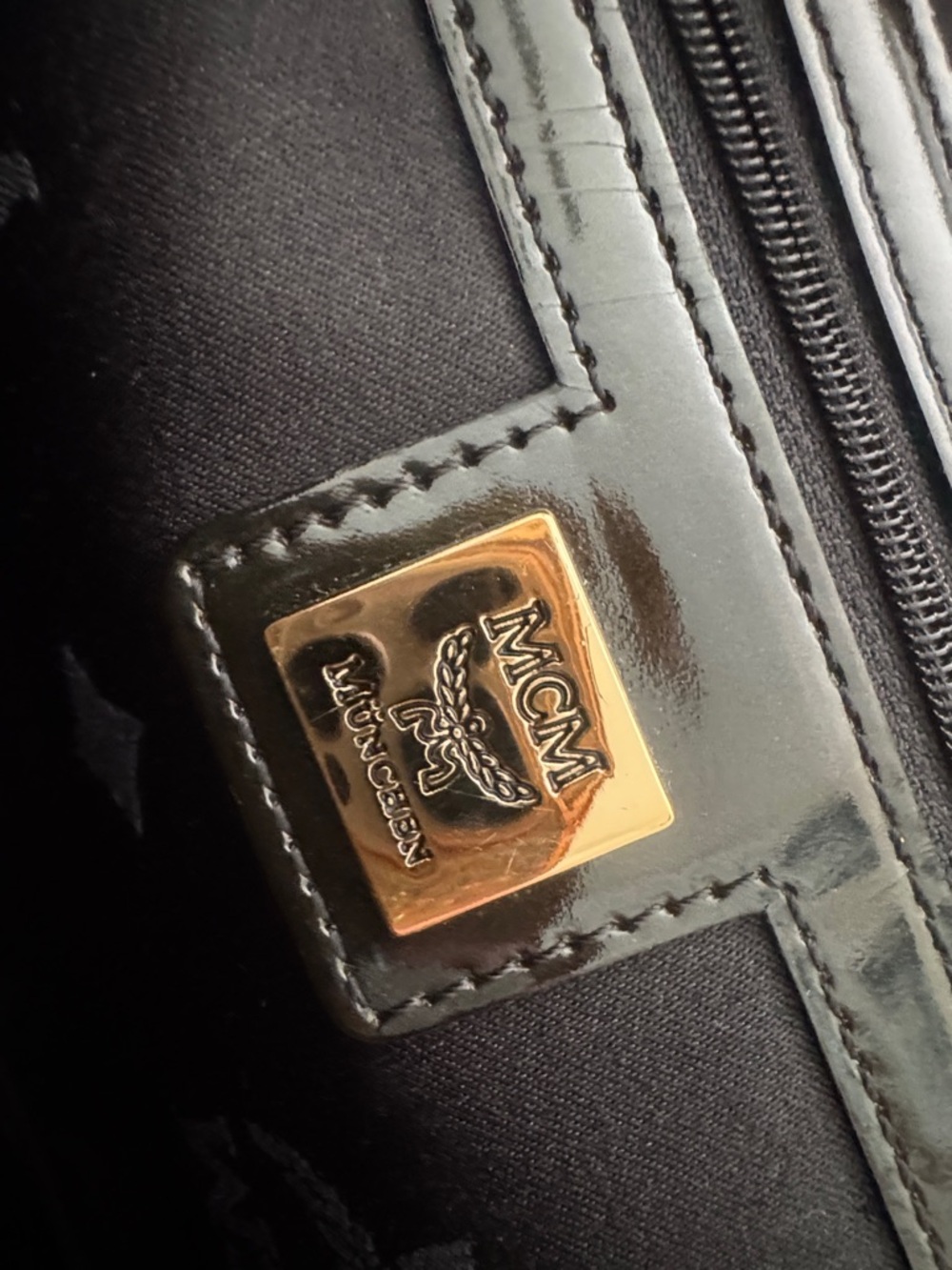 MCM Black Patent Satchel - Picture 5 of 12
